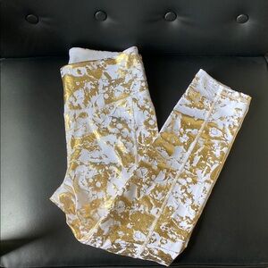 Lily Pulitzer Luxletic white and gold leggings